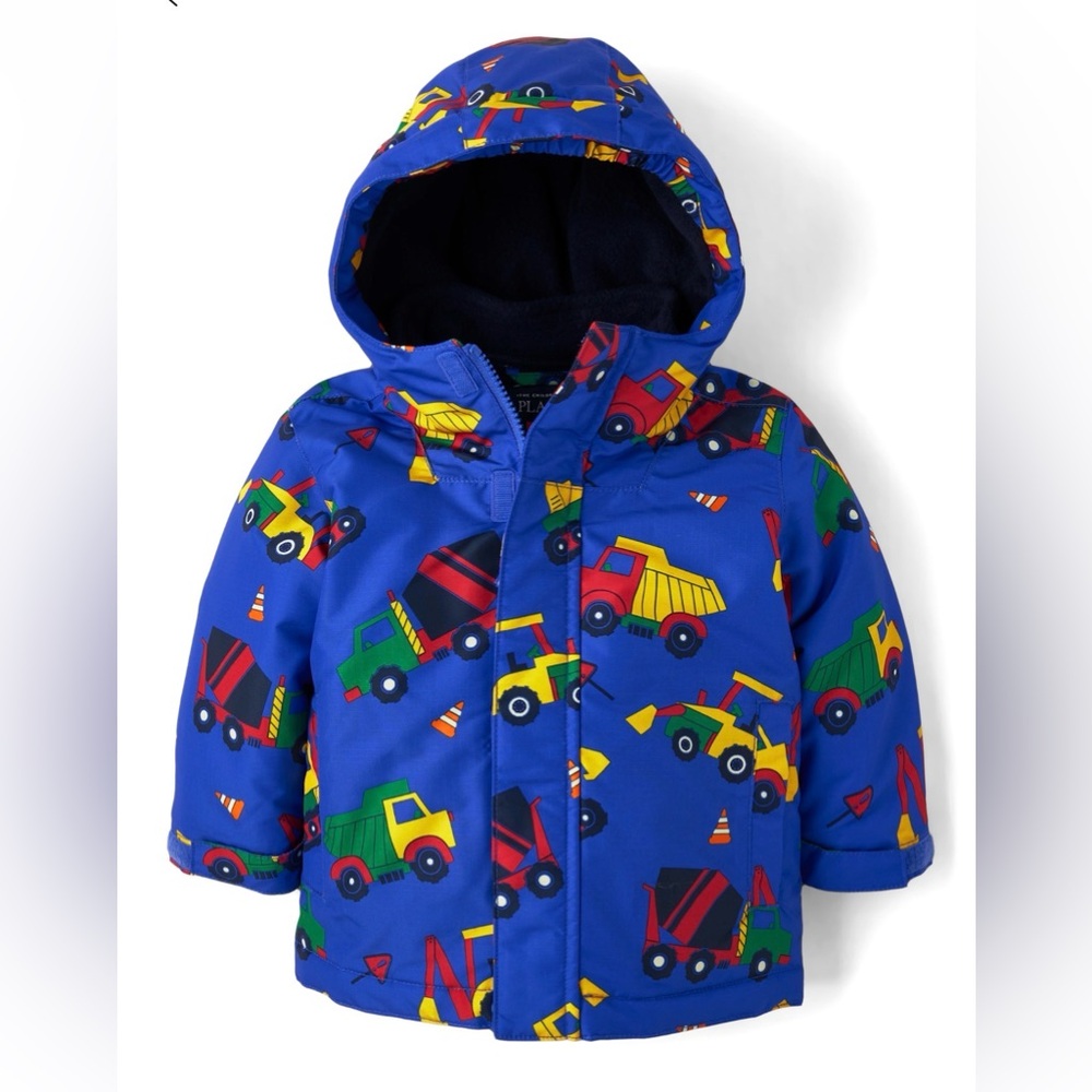 Kids Construction Print Blue 3 in 1 Jacket